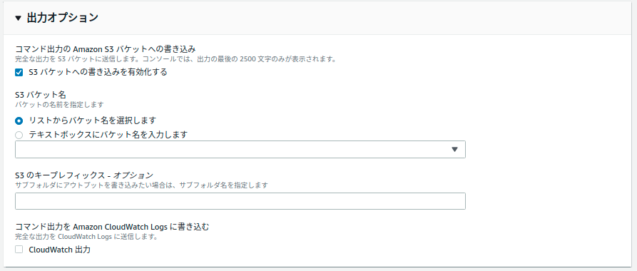 出力オプション